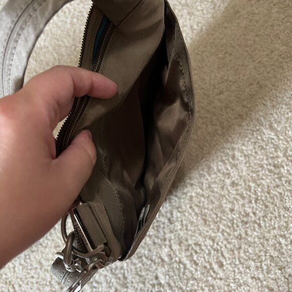 Travelon Anti-Theft North/South Crossbody, Sable and Emerald Interior - Picture 4 of 8